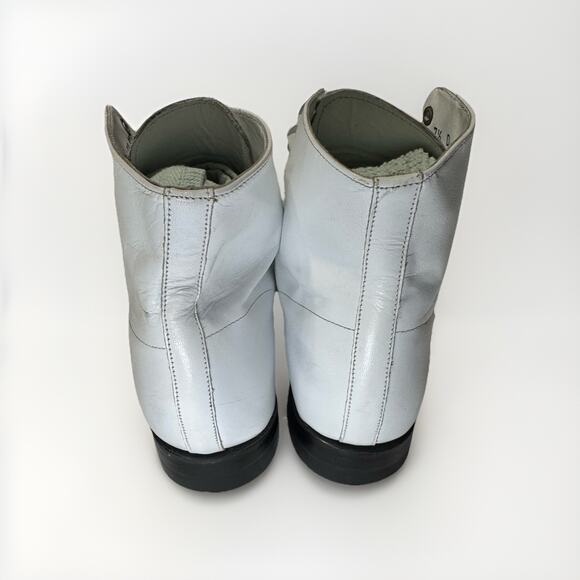 Stacy Adams White Leather Cap Toe Dress Boots Men’s 7.5D Lace Up Formal Vintage - Picture 6 of 10